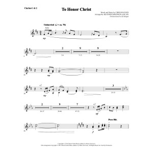 To Honor Christ - Bb Clarinet 1 & 2